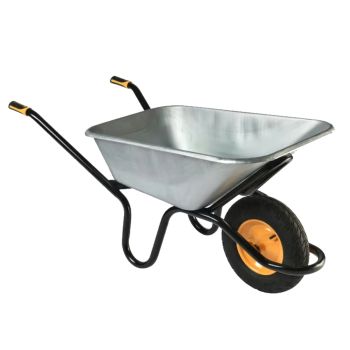 HAEMMERLIN Schubkarre BAU PLUS 120L verzinkt mit Luftrad 250kg Tragkraft 