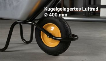 HAEMMERLIN Schubkarre BAU PLUS 120L verzinkt mit Luftrad 250kg Tragkraft 