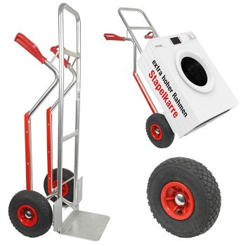 HBH® Sackkarre Alu 200kg Luftreifen TK200ALU04 Aluminium Transportkarre Luftrad  