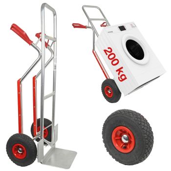 HBH® Sackkarre Alu 200kg Luftreifen TK200ALU04 Aluminium Transportkarre Luftrad  