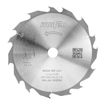 MAFELL Hartmetall Sägeblatt KSB-WL 280 GT 280 x 2,8 x 30 mm - 15-5 Z Ersatzblatt 