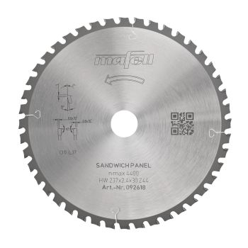 MAFELL Hartmetall Sägeblatt KSB-SP 237 237 x 2,4 x 30 mm - 44 Zähne Ersatzblatt 