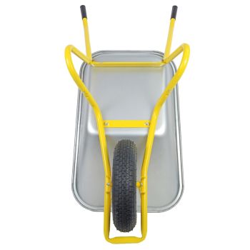 HBH® Schubkarre 85 Liter Garten Farbe gelb Profi Gartenschubkarre Luftrad 160kg 