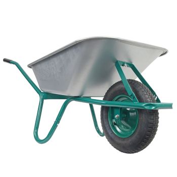 HBH® Schubkarre 85l *leicht & handlich* ideale Gartenschubkarre grün Luftrad 