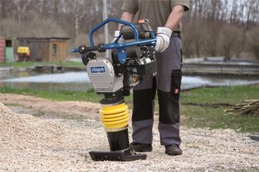 Scheppach Vibrationsstamper Verdichter VS1000 Benzin Grabenstampfer mit Fahrwerk 