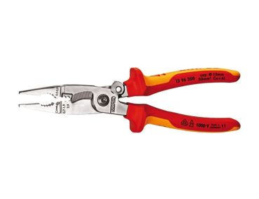 KNIPEX VDE-Installationszange mit Öffnungsfeder Elektro-Zange chrom Werkzeugstahl 