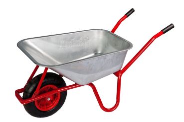 PRO-BAU-TEC Garten- und Bauschubkarre Schubkarre mit 100 Liter Mulde verzinkt 160kg Tragkraft und Luftrad