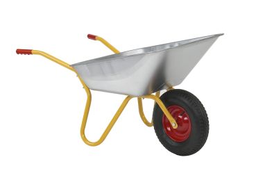 RAVENDO Marken Schubkarre Gartenschubkarre Vollgummireifen 100Liter 150Kg gelb  