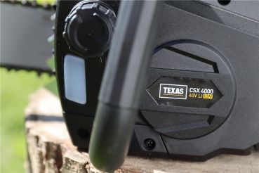 TEXAS CSX4000 Profi Akku Kettensäge Motorsäge 40V inkl. Akku 4Ah u. Ladegerät 