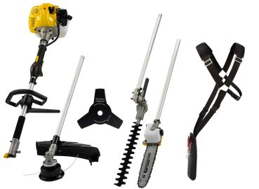 TEXAS Gartenpflegeset Benzin Rasentrimmer Motorsense Heckenschere BCU33M 4in1