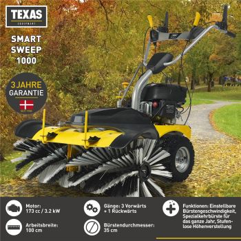 TEXAS Kehrmaschine Benzin Schneekehrmaschine Laubkehrer 100cm Smart Sweep 1000