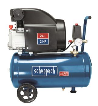 Scheppach 8bar Druckluft Kompressor HC26 Set 24L mit Spiralschlauch Reifenfüller *2.WAHL* 