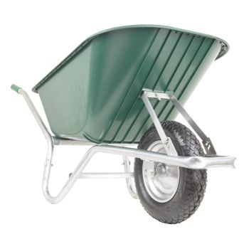 BPA Schubkarre Bauschubkarre Gartenkarre 100l PU Mulde grün Luftrad Kugellager