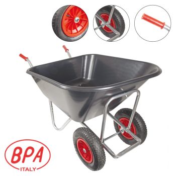 BPA Großmuldenkarre Zweirad Schubkarre Stall Hofkarre Futterkarre 2Rad 240l  