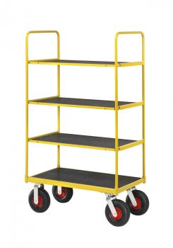 RAVENDO TW 1000L 4S Plattformwagen Etagenwagen 0,6x1,0m PU Rad 4 Regale