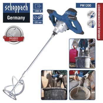 SCHEPPACH PM1200 Handrührgerät Betonmischer Mörtelrührer Rührwerk Zementmischer 