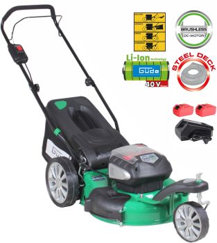 GÜDE Rasenmäher Trike Akku 2x40V elektro Akkurasenmäher Mäher 460/40-5.0 S 46cm 