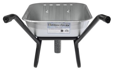 HAEMMERLIN Schubkarre Bauschubkarre Aktiv Premium 100l verzinkt PU-Rad 150kg **Profi-Bauschubkarre für schwere Arbeiten geeignet**
