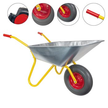 RAVENDO Marken Schubkarre Gartenschubkarre Vollgummireifen 100Liter 150Kg gelb  