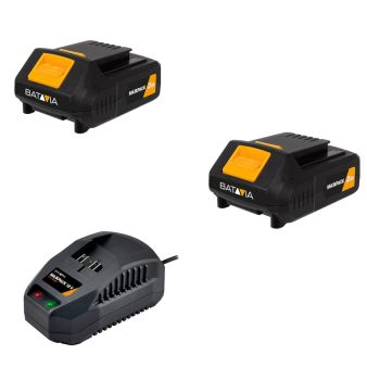 Batavia Profi Akku Bohrmaschine Schlagbohrmaschine Bohrhammer 2x2Ah Akku+Ladeg.