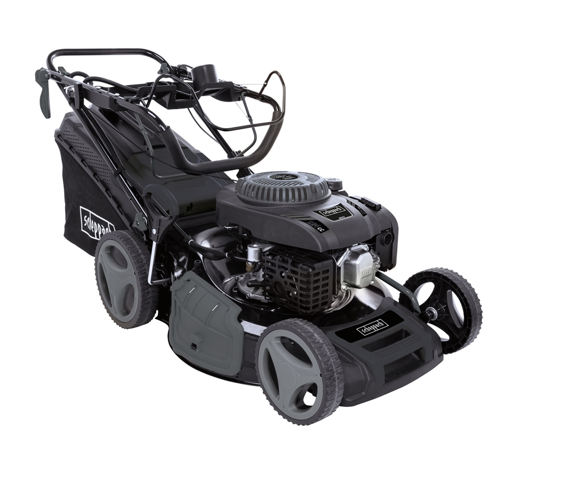 SCHEPPACH Rasenmäher Benzin mit Antrieb Elektrostart 6PS 53cm 7in1