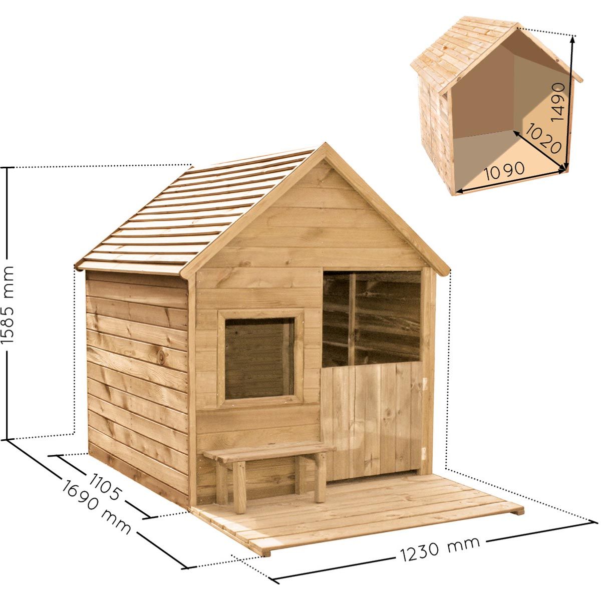 SOULET Spielhaus Kinder Garten Kinderspielhaus Holz Gartenhaus Heidi