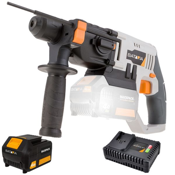 Batavia Akku Bohrmaschine Schlagbohrmaschine Bohrhammer 1x4Ah Akku+Schnellladeg.