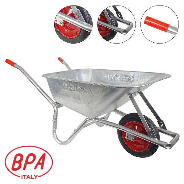 BPA Schubkarre pannensicher Vollgummirad 100l verzinkt ***Winter geeignet***