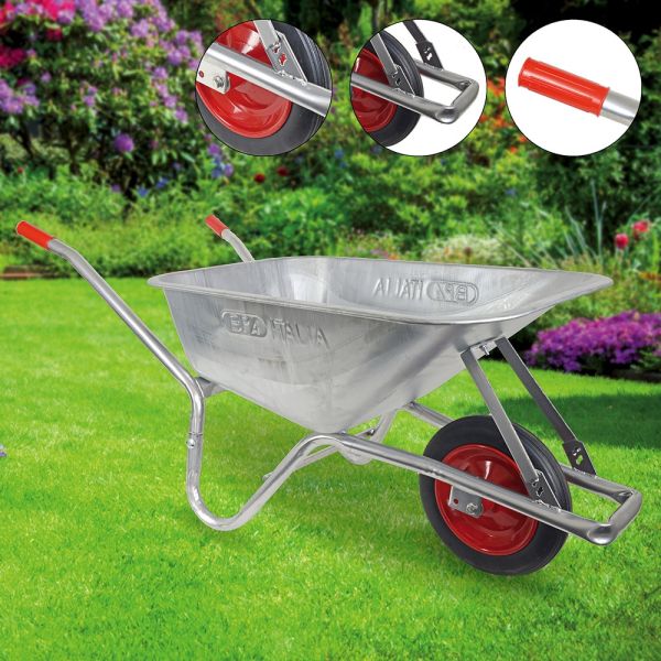 BPA Schubkarre pannensicher Vollgummirad 100l verzinkt ***Winter geeignet***