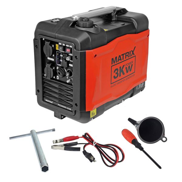 MATRIX Notstromaggregat Stromerzeuger Inverter Benzin 3000W PG3000i-USB *2.Wahl* 