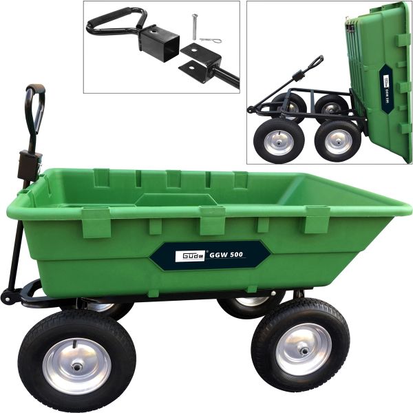 GÜDE Gartenwagen GGW 500 Abfallwagen Laubsammler Bollerwagen 225 Liter bis 500kg