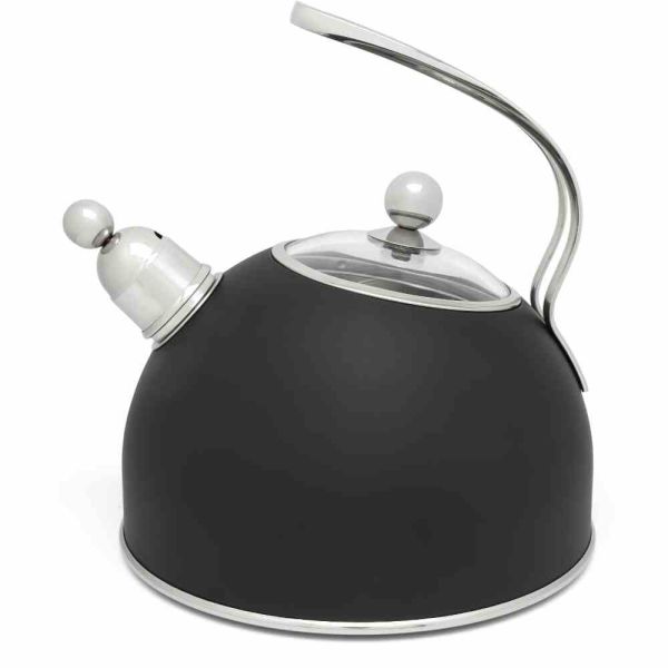 BREDEMEIJER Flötenkessel schwarz matt 2,5 l 23x21x23,5 cm aus Edelstahl
