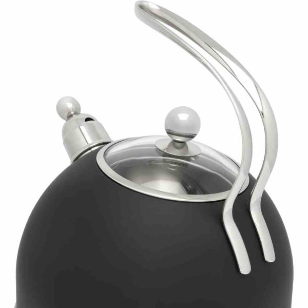 BREDEMEIJER Flötenkessel schwarz matt 2,5 l 23x21x23,5 cm aus Edelstahl