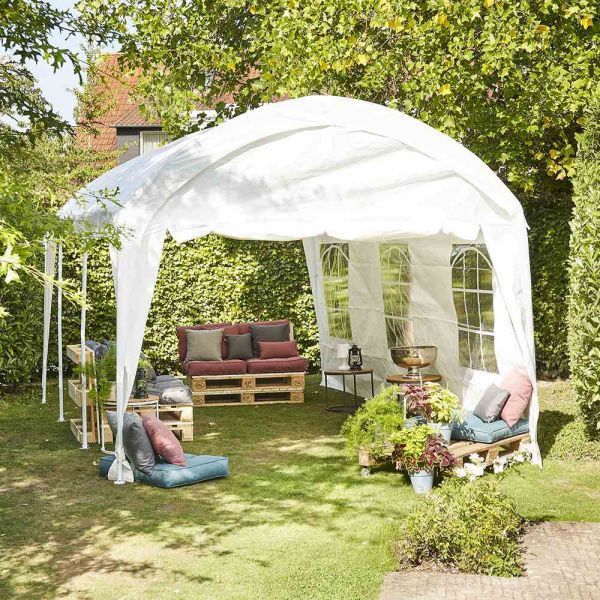 SIENA GARDEN Event Pavillon, Zelt, Partyzelt, 3x6 m, rechteckig, weiß, Fenster