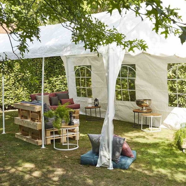 SIENA GARDEN Event Pavillon, Zelt, Partyzelt, 3x6 m, rechteckig, weiß, Fenster