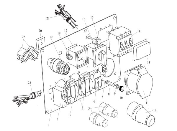 MATRIX Ersatzteil Einbau Steckdose für Stromerzeuger PG 6000 D Silent 