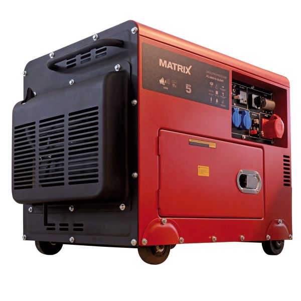 MATRIX Diesel Stromerzeuger Stromgenerator Notstromaggregat PG 6000-D-Silent 2x230V | 1x400V | 1x12V | AVR | E-Start | 7,5PS | 5000W