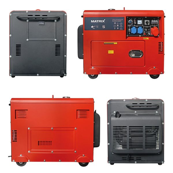 MATRIX Diesel Stromerzeuger Stromgenerator Notstromaggregat PG 6000-D-Silent 2x230V | 1x400V | 1x12V | AVR | E-Start | 7,5PS | 5000W