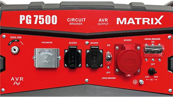 MATRIX Notstromaggregat Stromerzeuger Generator Benzin 400V 230V AVR PG 7500