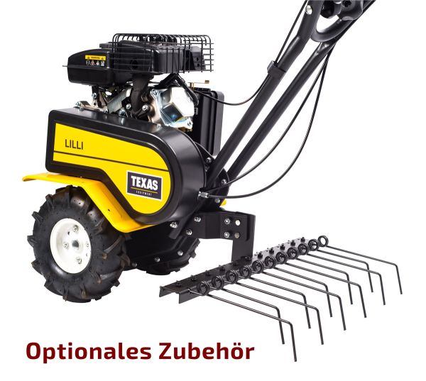 TEXAS Benzin Gartenfräse Motorhacke Bodenhacke Lilli 365TG Set mit Pflug + Räder 