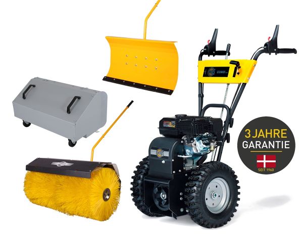 TEXAS Kehrmaschine Benzin 80 cm Schneeschieber Laubsammler Combi 800TG Set 4in1