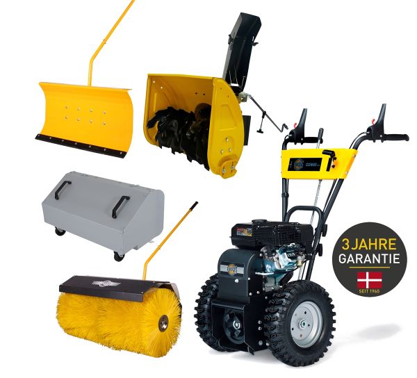 TEXAS Kehrmaschine Benzin Schneeräumer Schneefräse Laubsammler Combi 800TG 5in1