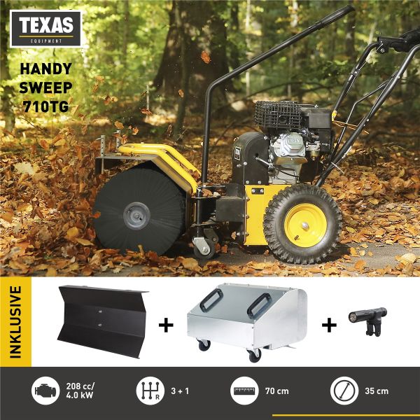 TEXAS Kehrmaschine Benzin 70 cm Laubsammler Schneeschieber Handy Sweep 710TG SET