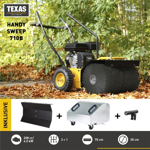 TEXAS Handy Sweep 710B Set Kehrmaschine Benzin 70cm Laubsammler Schneeschieber
