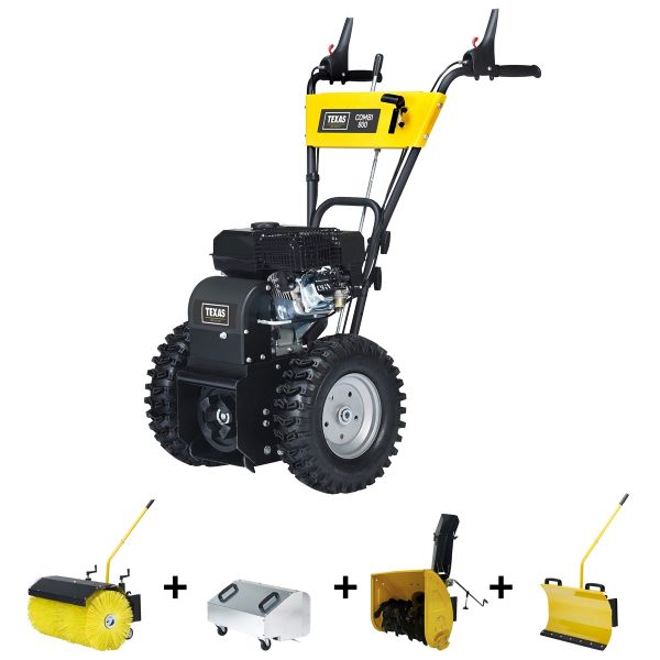 TEXAS Combi 800TGE 5in1 Benzin Kehrmaschine Schneeräumer Schneefräse E-Start