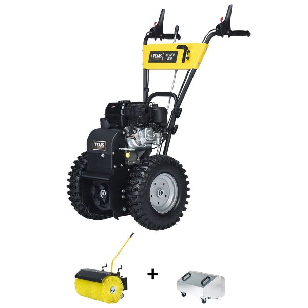TEXAS Kehrmaschine Benzin Schneekehrmaschine Laubsammler Combi 800B Briggs 3in1