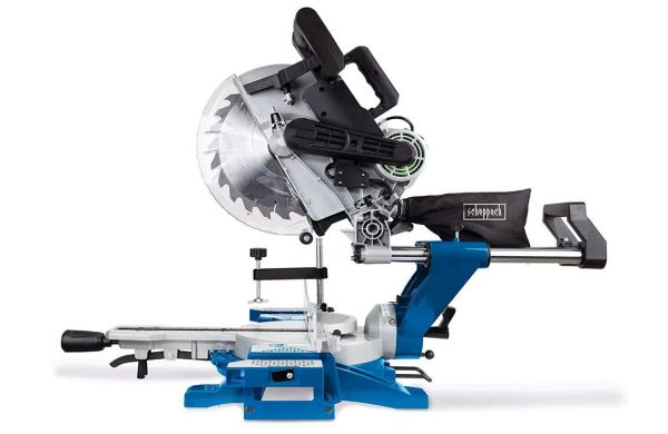 Scheppach Kappsäge Gehrungssäge Zugsäge HM140L mit 2. Sägeblatt Laser 2000W