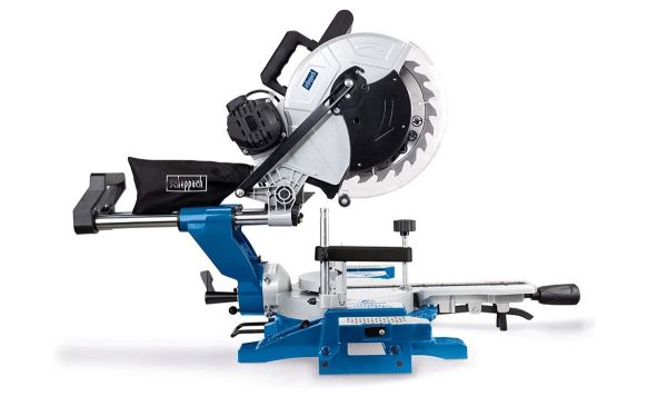 Scheppach Kappsäge Gehrungssäge Zugsäge HM140L mit 2. Sägeblatt Laser 2000W