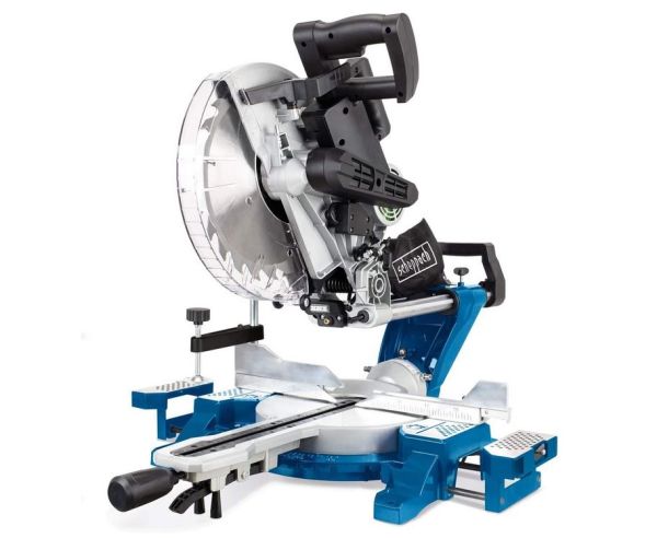 Scheppach Kappsäge Gehrungssäge Zugsäge HM140L mit 2. Sägeblatt Laser 2000W