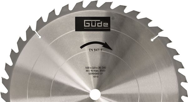 GÜDE Brennholzsägeblatt HM 500x30 mm - 40 Zähne - Ersatzblatt Sägeblatt 